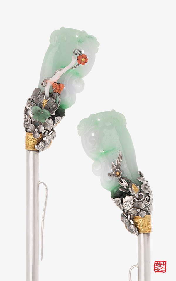 1535631 - [나스첸카 NASCHENKA] 한복전통비녀_무용의 선을 살리다 93__비취비녀,옥비녀,은비녀,비녀