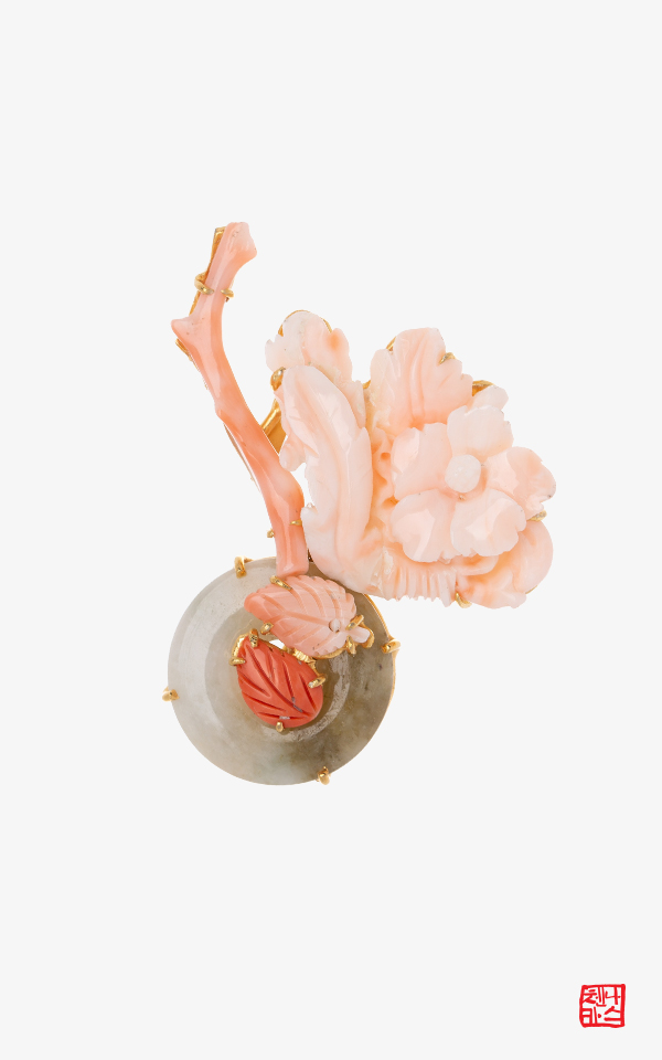 1537253 - NASCHENKA Archive Piece [나스첸카 NASCHENKA] 사랑스러운 산호 화병 _ 산호 브로치 