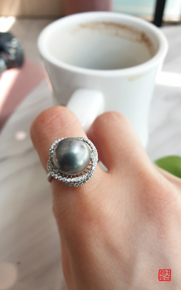 1440428 - [73] pre production sample _ 흑진주반지 _ 남양진주반지