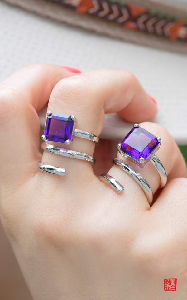 1448855 - [265] pre production sample _ 자수정 반지