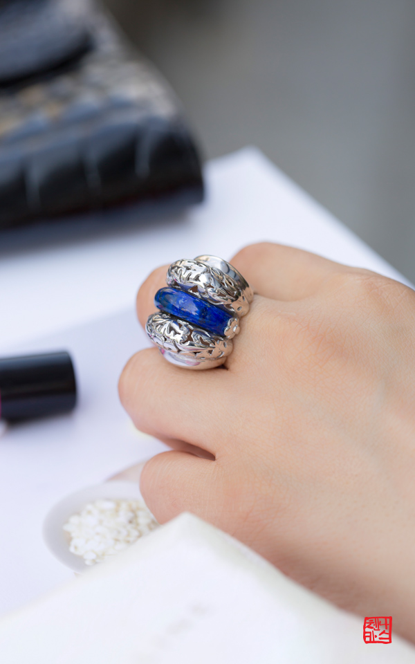 1451890 - [351] pre production sample _ 청금석반지 _ 원석반지_한복반지_ 유니크한 볼드한 반지