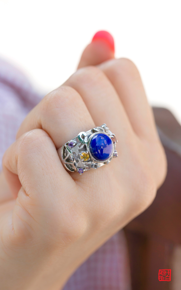 1451907 - [358] pre production sample _ 청금석반지_ 원석반지 _한복반지 _ 은반지