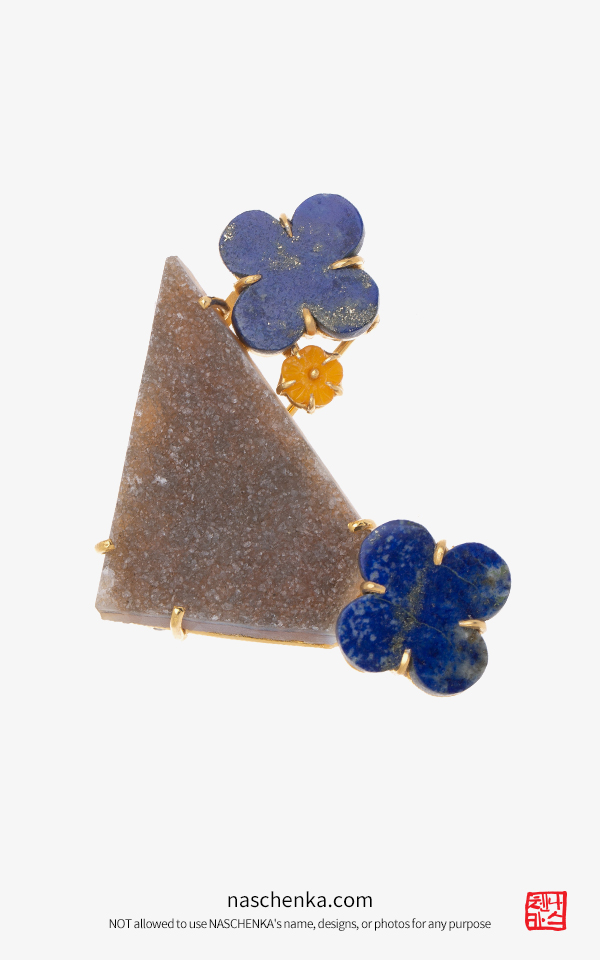 1546099 - 아게이트 브로치 청금석 브로치 라피스라쥴리 브로치 동굴 속 푸른꽃 나스첸카 NASCHENKA