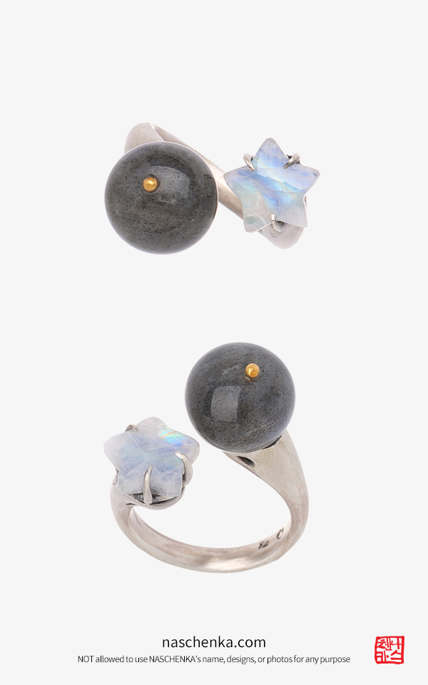 1546352 - 레브라도라이트 반지 문스톤 반지 오픈형 반지 오프 반지 은 반지 어울림 4 나스첸카 NASCHENKA