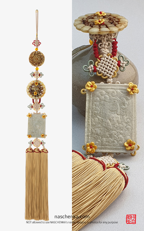 1546566 - 옥 노리개 원석 노리개 작품 노리개 실크 노리개 한복 노리개 노을지는 들녘 벼꽃향 나스첸카 NASCHENKA Norigae