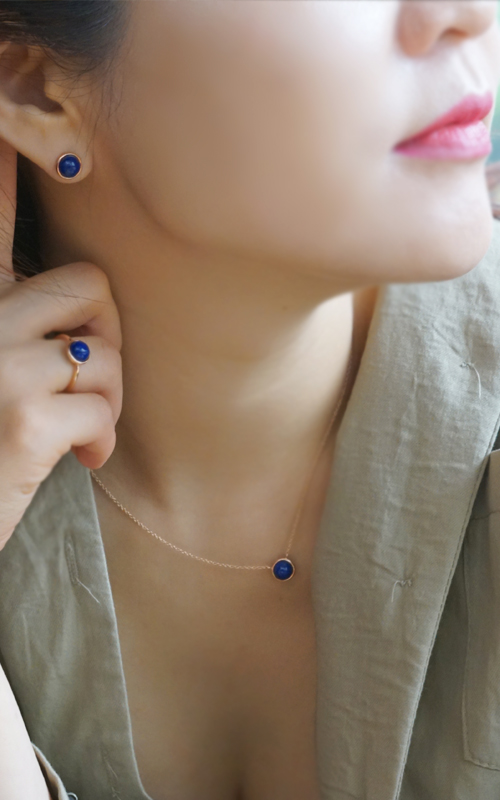 1015107 - [나스첸카 NASCHENKA] 청금석 14K 닷 _ lapis lazuli  14K 청금석 귀걸이