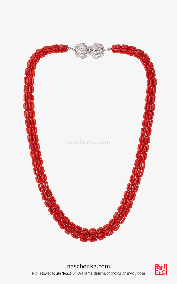 1547747 - 산호 목걸이 비즈 목걸이 원석 목걸이 그 어느때보다 붉다 2 나스첸카 NASCHENKA