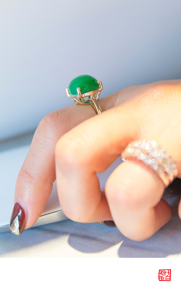 1349831 - [나스첸카 NASCHENKA] 아예뻐라 _ 14K 비취 반지