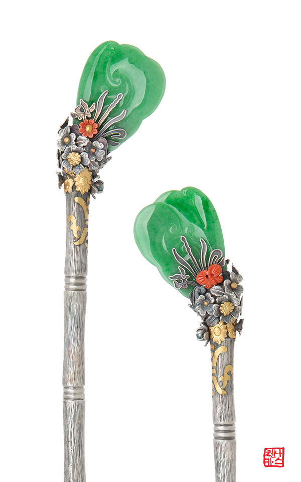 1498432 - [나스첸카 NASCHENKA] 나에게만 준비된 선물같아 _ 고품격 비취 비녀 _ 옥비녀 _ 한복비녀 _ 전통비녀