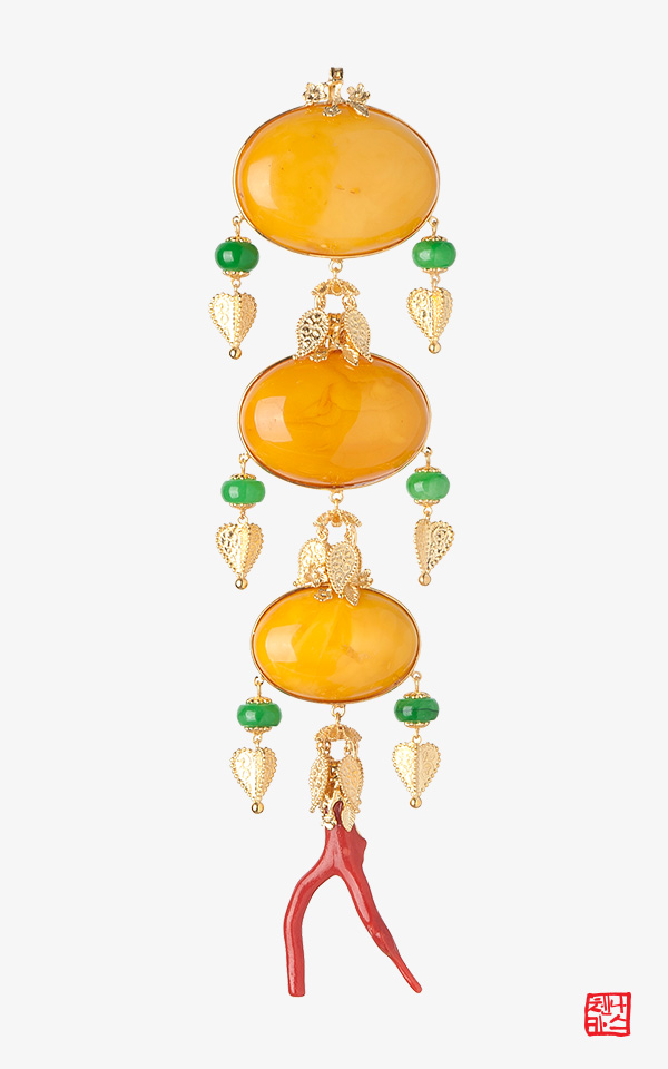 10235 - [나스첸카 NASCHENKA] 4단 분리가 되는 최고의 나스첸카 NASCHENKA _ 호박 노리개, 목걸이, 브로치_ 노리개 한복노리개