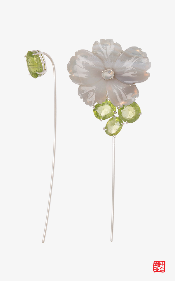1521327 - [나스첸카 NASCHENKA] 청포도 꽃 _ 아게이트 귀걸이 페리도트 귀걸이