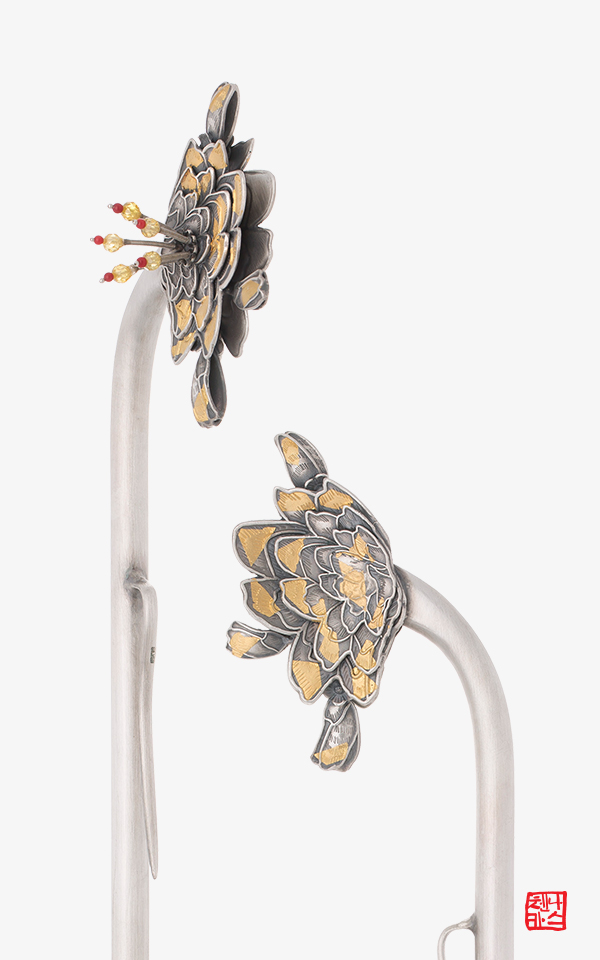 1535105 - [나스첸카 NASCHENKA] 한복전통비녀_정제된 두드림 4 _ 은비녀 비녀