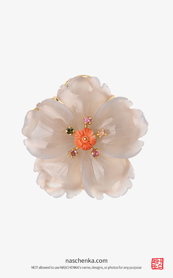 1538447 - 아게이트 칼세도니 꽃 브로치 소녀 미인