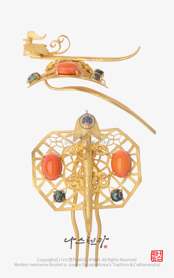 10953544 - [나스첸카 NASCHENKA] 티아라 봉황 첩지 NASCHENKA 첩지형 봉황 티아라 (Phoenix Tiara Hair Ornament) Traditional Korean Jeweled Tiara Inspired by Joseon Dynasty