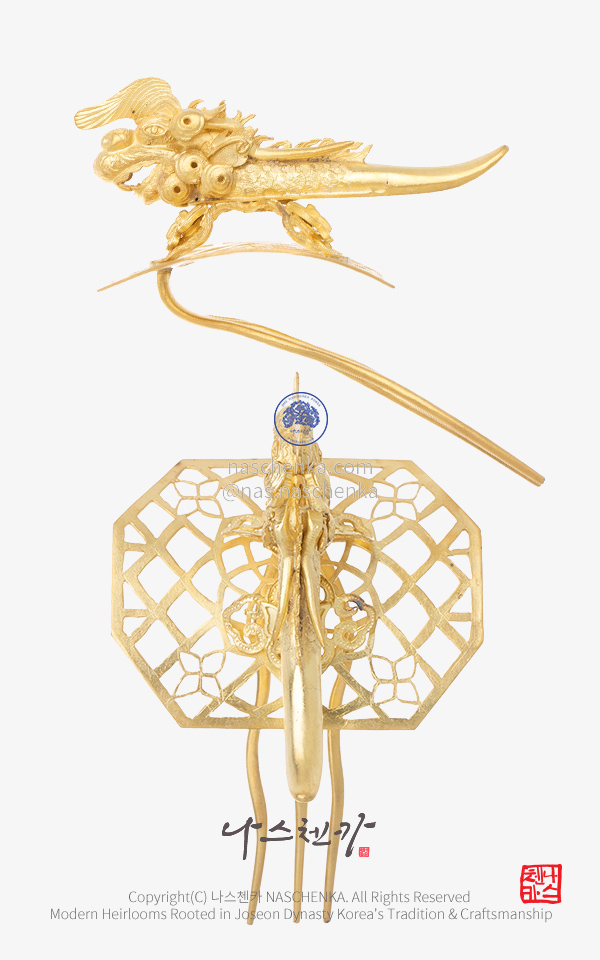 10952175 - NASCHENKA 첩지형 용 티아라 (Dragon Tiara Hair Ornament) Traditional Korean Jeweled Tiara Inspired by Joseon Dynasty