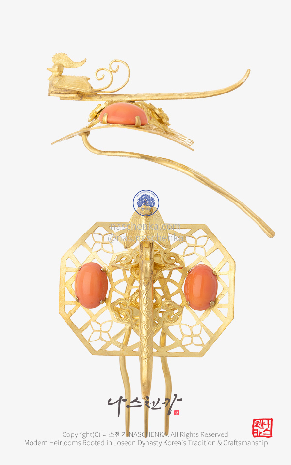 10952176 - [나스첸카 NASCHENKA] 티아라 봉황 첩지 NASCHENKA 첩지형 봉황 티아라 (Phoenix Tiara Hair Ornament) Traditional Korean Jeweled Tiara Inspired by Joseon Dynasty