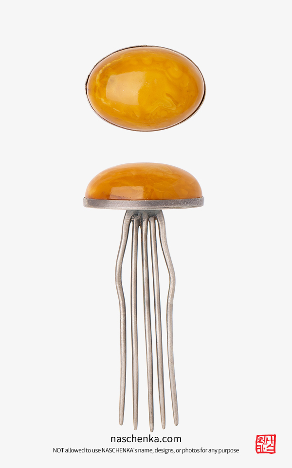 1540638 - [나스첸카 NASCHENKA] 오직 호박 _ 은 한복 헤어핀 뒤꽂이 티아라