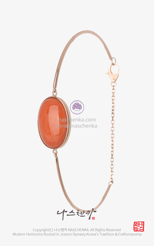 10955502 - [나스첸카 NASCHENKA] 예쁜 여자 부유한 여자 _ 럭셔리 산호 14K 팔찌