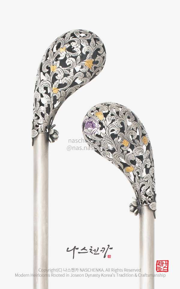 1504382 - [나스첸카 NASCHENKA] 당초무늬 _ 그대 품안에 영원히 _ 은비녀 _ 한복비녀 _ 전통비녀_ 비녀