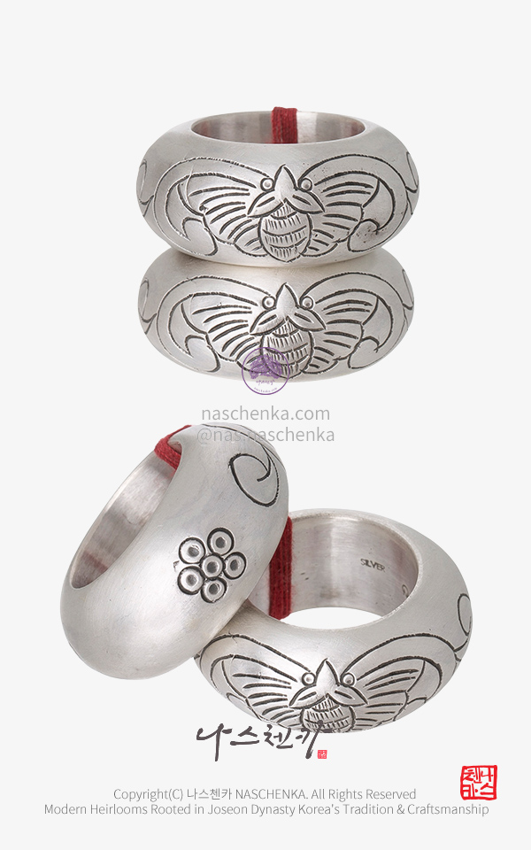 10954894 - [나스첸카 NASCHENKA 가락지] 나스첸카 NASCHENKA 정통 박쥐무늬 — 통통 볼륨 은쌍가락지