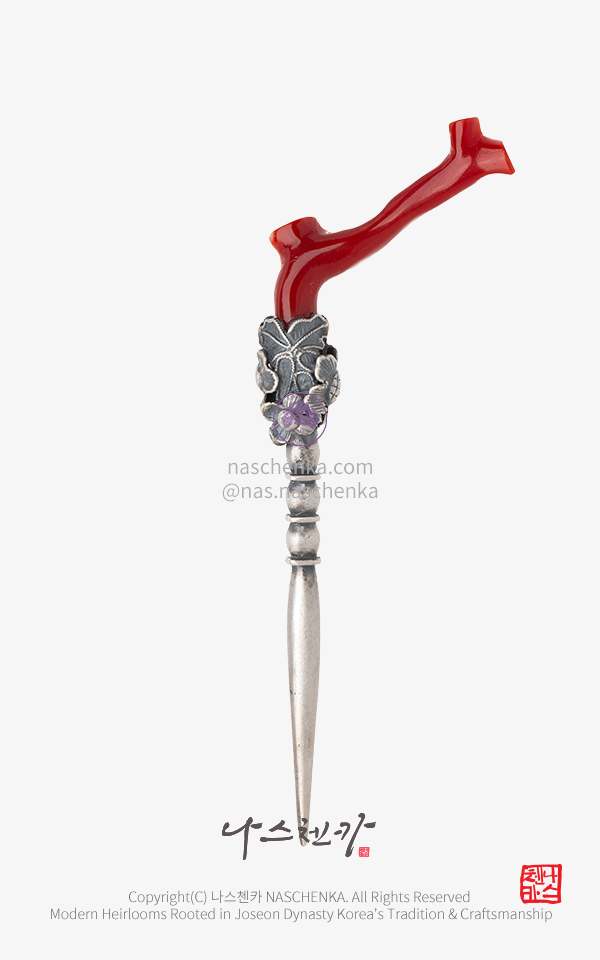 10956294 - [나스첸카 NASCHENKA] 꽃중의 꽃 _ coral 산호 뒤꽂이