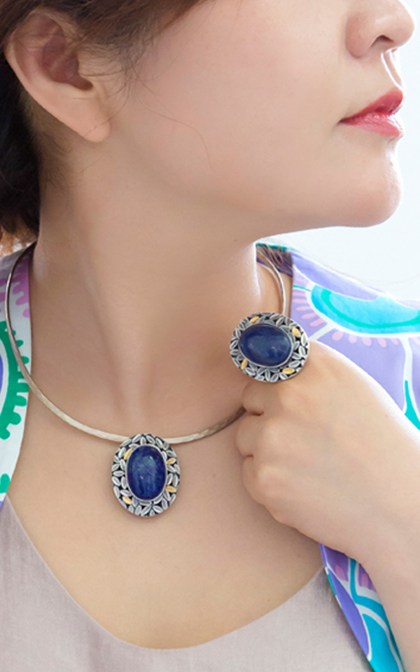 1367034 - [나스첸카 NASCHENKA] 푸른보리별꽃 _ 청금석 팬던트