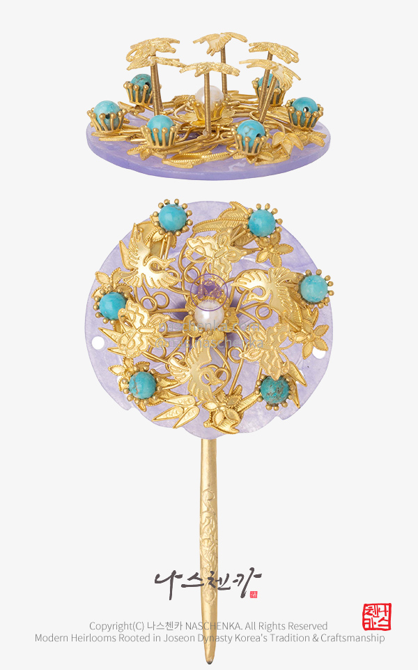 10955388 - [나스첸카 NASCHENKA] 대전 왕후 _ 원형  떨잠 뒤꽂이