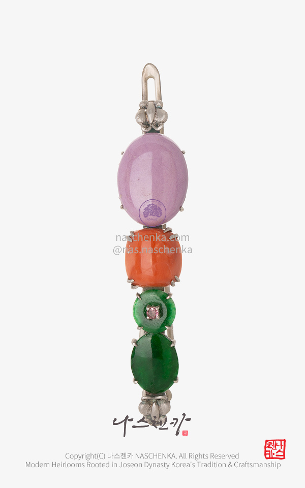 10956458 - [나스첸카 NASCHENKA] 못다한 내 마음을 _ 산호 원석 머리핀 헤어핀  