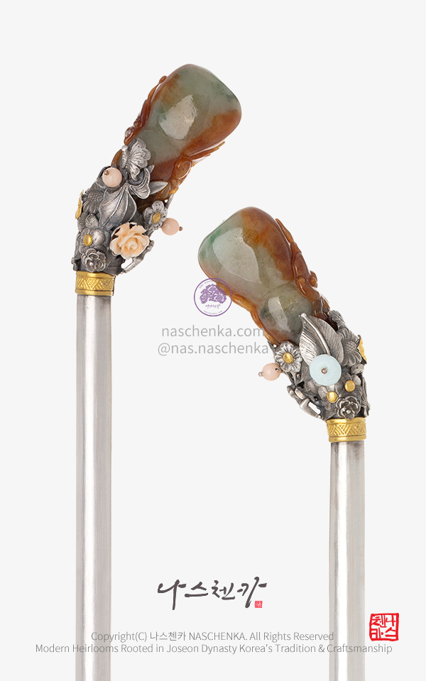 10956722 - [나스첸카 NASCHENKA] 권력의 중심 15. 조선 비취 은비녀 — 고급 천연석 나스첸카 NASCHENKA 은세공 전통공예 비취 비녀