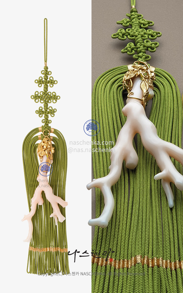 10956778 - [나스첸카 NASCHENKA] 한복 전통 산호 노리개 _ 명주 낙지발 노리개 