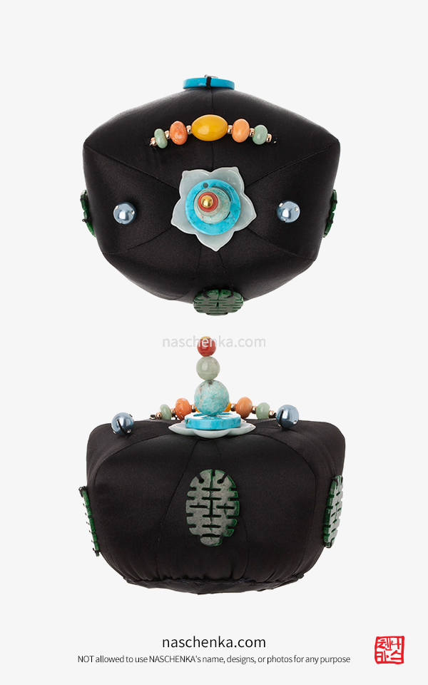1548921 - [나스첸카 NASCHENKA] 쌍희 비취 족두리_ 천연 비취·산호·호박 궁중 전통 족두리