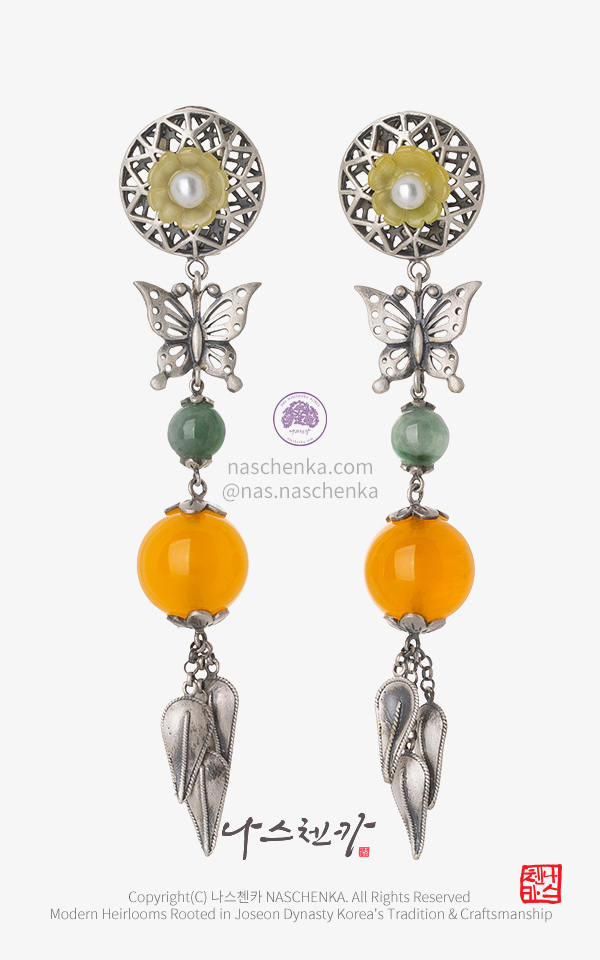 3668 - 블랙핑크 제니 뮤직비디오 Zen _ * 선덕여왕 천명공주 협찬 귀걸이 * [나스첸카 NASCHENKA] 찰랑찰랑 풍류가인 2 [사극 스타일 귀걸이]