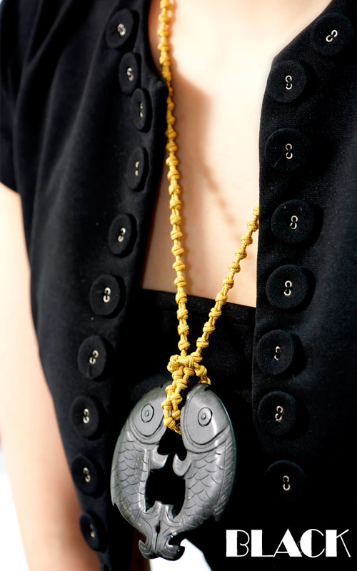 7836 - [나스첸카 NASCHENKA] 블랙 [수공예 매듭 흑옥 목걸이]