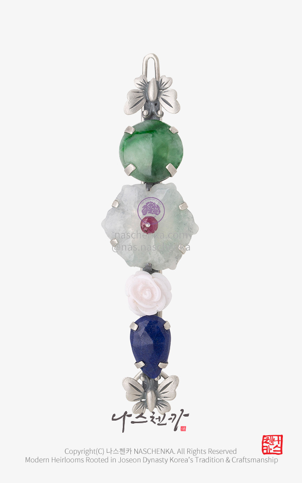 10957094 - [나스첸카 NASCHENKA] 만약에 우리 _ 원석 비취  머리핀 헤어핀 