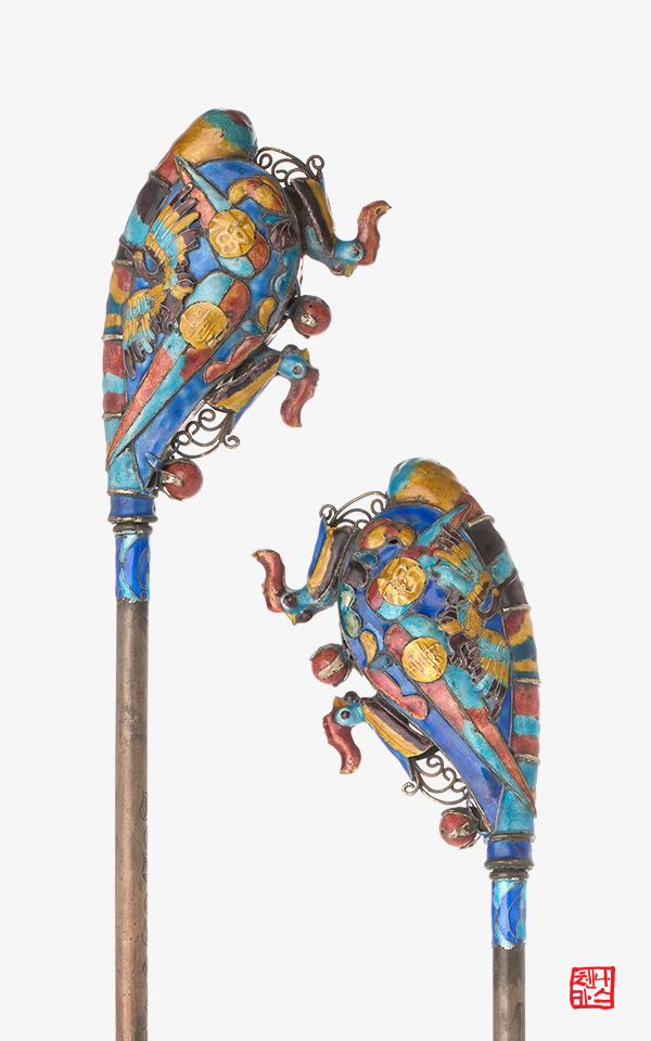 1530759 - 고이댕기와 함께 꽂는 파란봉잠