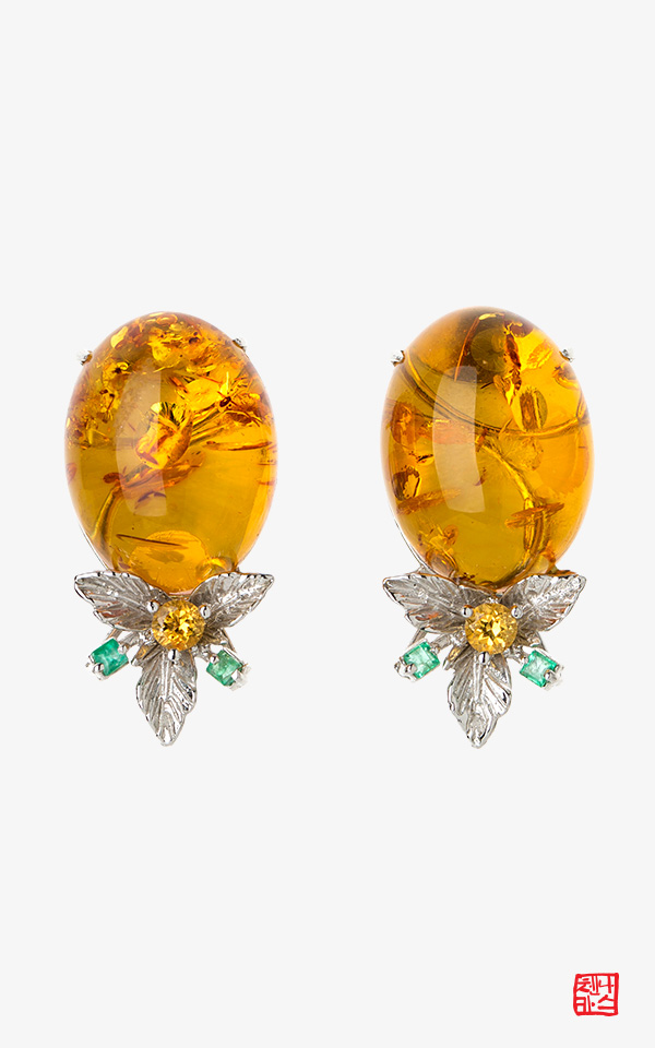 6880 - [NAS] 신비주의 전략 9 _ amber 호박 귀걸이