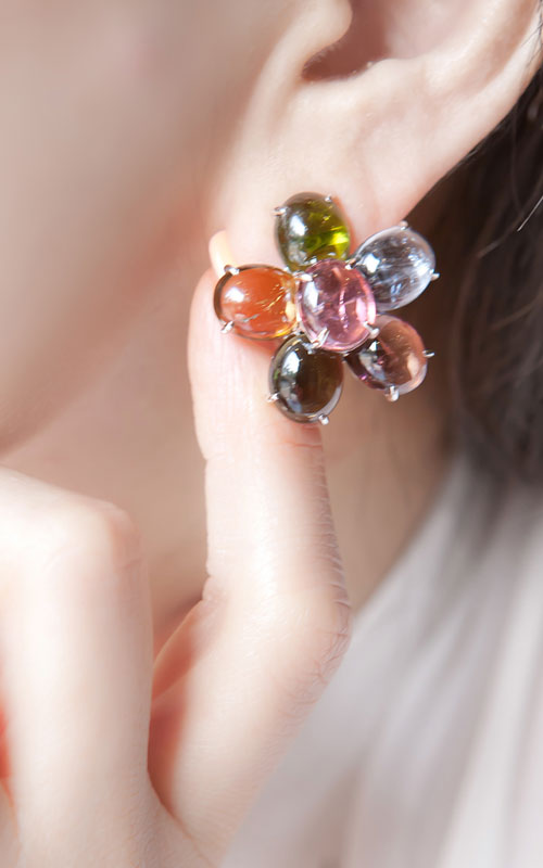 9174 - [나스첸카 NASCHENKA] Adore 아도르 [실버 수공예 토르마린 귀걸이]