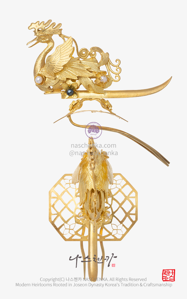 10958050 - 디자인 등록 [나스첸카 NASCHENKA 노가체 첩지] 우뚝 봉황 첩지 