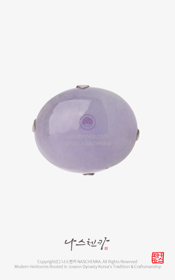 10957571 - 전통 노리개 띠돈 [나스첸카 NASCHENKA] 라벤더 비취 은 띠돈