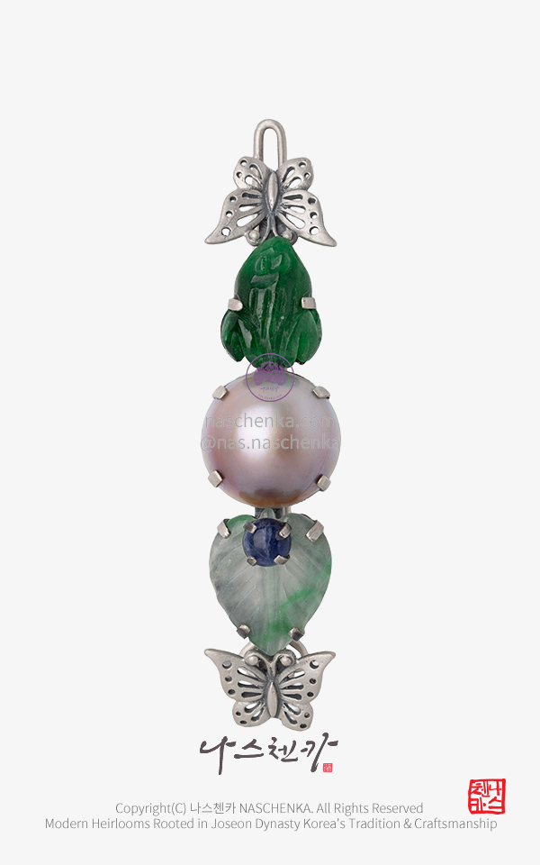 10957198 - 전통 머리핀 [나스첸카 NASCHENKA] 특별함을 담아내다 _ 비취 은 머리핀 헤어핀 