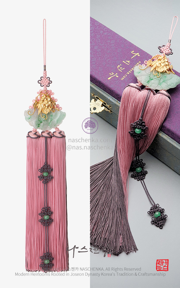 10958268 - 전통 한복 노리개 [나스첸카 NASCHENKA] 핑크 연화비취 노리개 