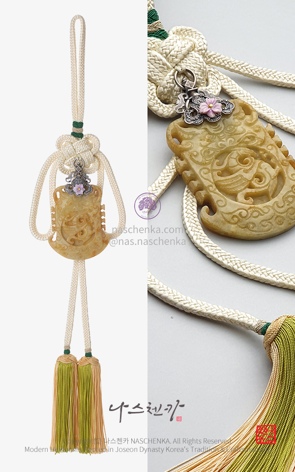 10958241 - 명주 전통 작품 매듭 노리개 [나스첸카 NASCHENKA] 남다르게 특별한 실크 명주 사문석 노리개