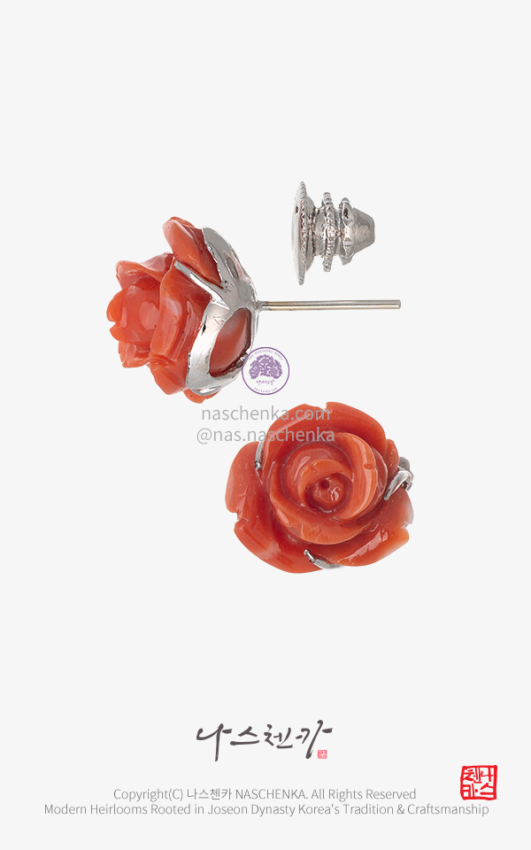 10958382 - 퍼펙트 로즈 나스첸카 NASCHENKA 산호 귀걸이 