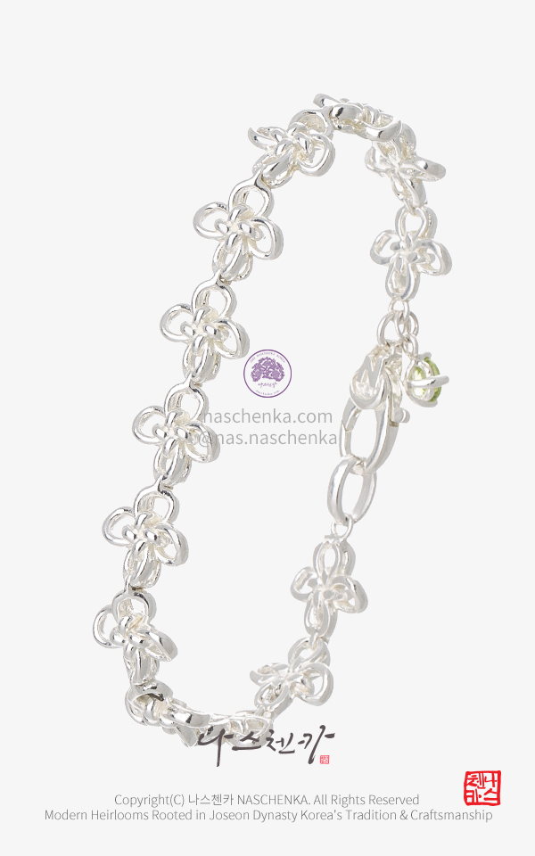 10958437 - [나스첸카 NASCHENKA] #2 은 꽃뜨개 ( Feat. 생쪽매듭 ) _ 은  팔찌