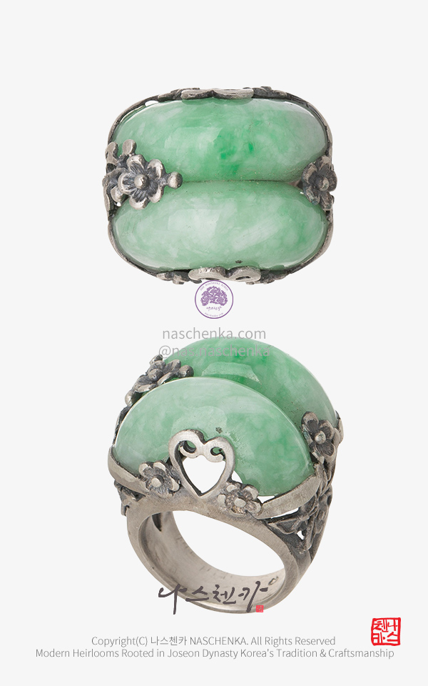 10957324 - 전통 원석 은반지의 근본 미실반지를 만든곳 나스첸카 NASCHENKA 비취 반지