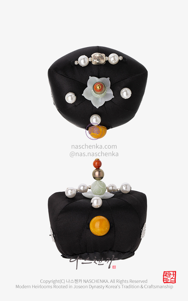 10957539 - 사랑스러운 천연 호박 미니 작은 기본 검정 족두리 _나스첸카 NASCHENKA