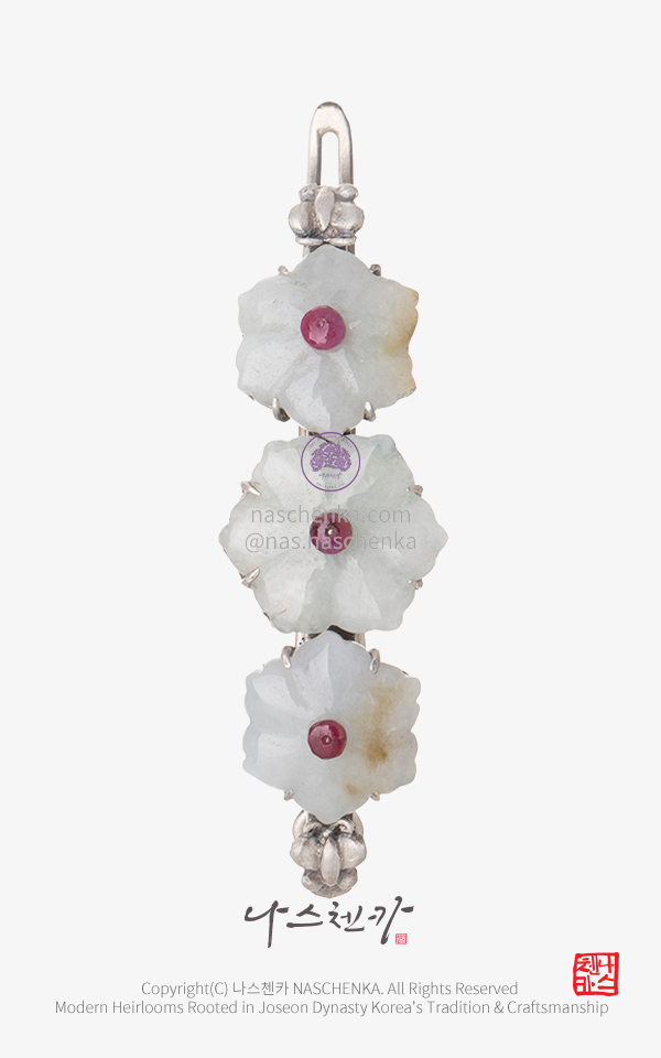 10959084 - 나스첸카 NASCHENKA 벗꽃 비취 3 피스 헤어핀 머리핀 