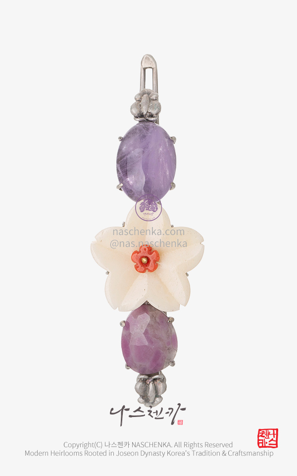 10959086 - 나스첸카 NASCHENKA 메이크 미 블러쉬 원석 머리핀 