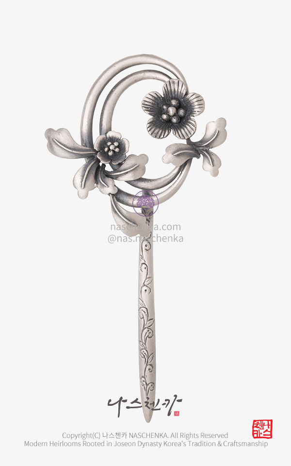 10956763 - [나스첸카 NASCHENKA] 은빛 마주침 꽃의 속삭임 5  - 조용한 럭셔리 하이엔드 전통 은 뒤꽂이 Kjewelry Dwikkoji