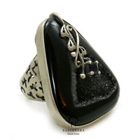 9687 - [나스첸카 NASCHENKA] 은하수 [실버 수공예 오닉스 자수정 반지]